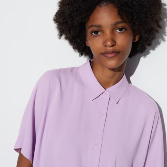 Uniqlo lilac buttondown blouse - Picture 4 of 6